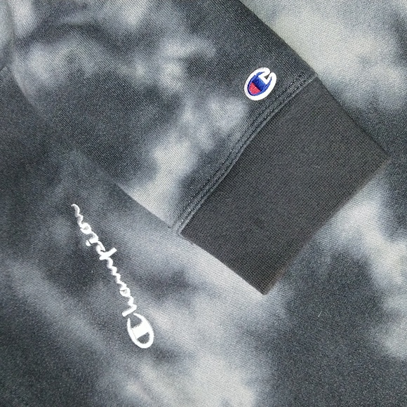 Champion Tie Dye Crop Sweat Shirt Hoodie - Picture 7 of 12